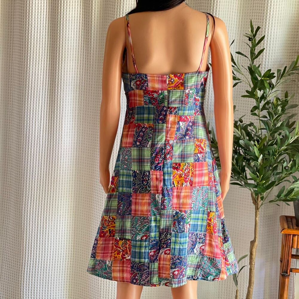 Tailor New York Patchwork Midi Dress in Green, Blue, Pink, Orange - Picture 4 of 7